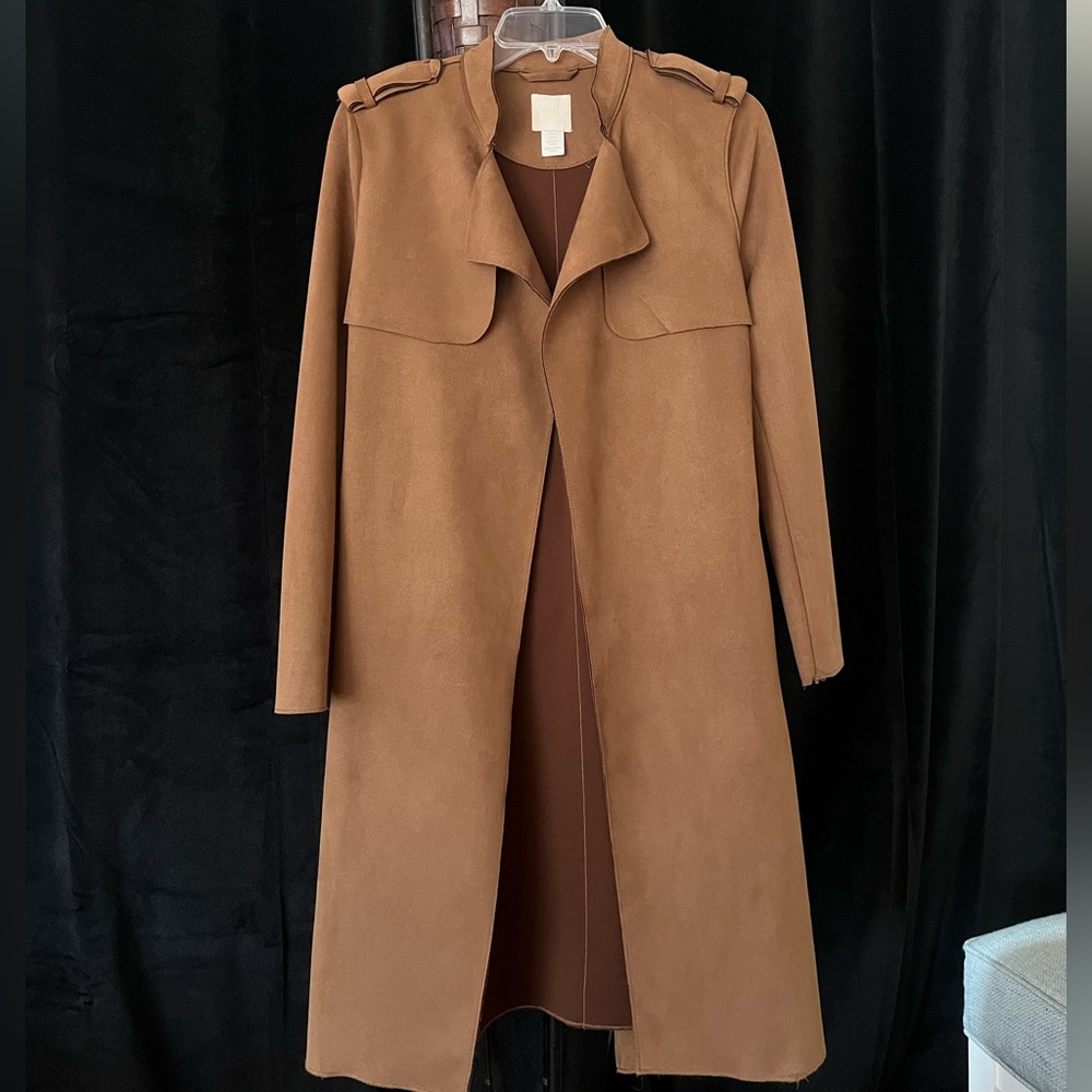 H&M Tan Suede Trench Coat